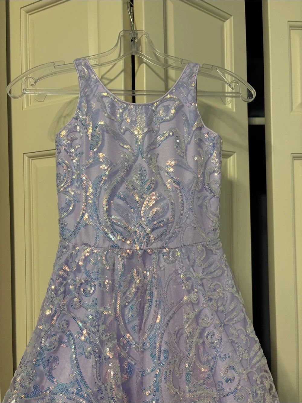 Christina Wu Lilac Sequin Embroidered Formal Dress